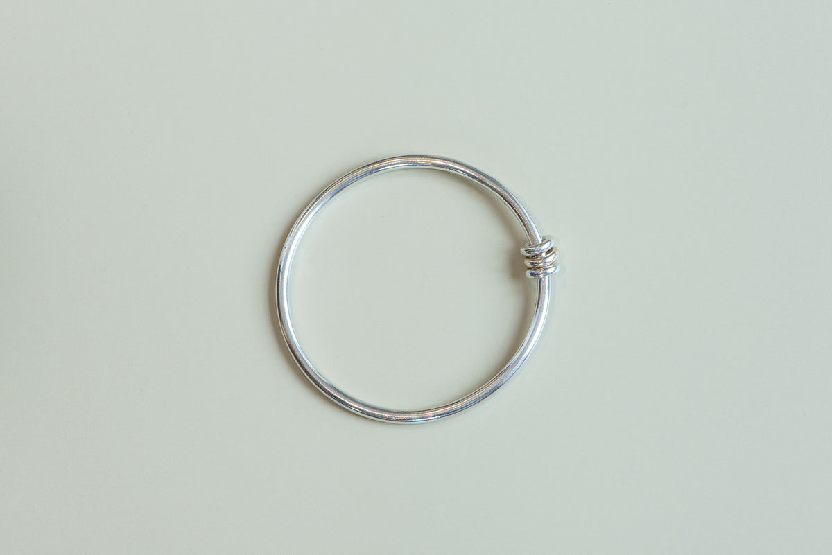 Sterling Silver and Gold Three Link Bangle