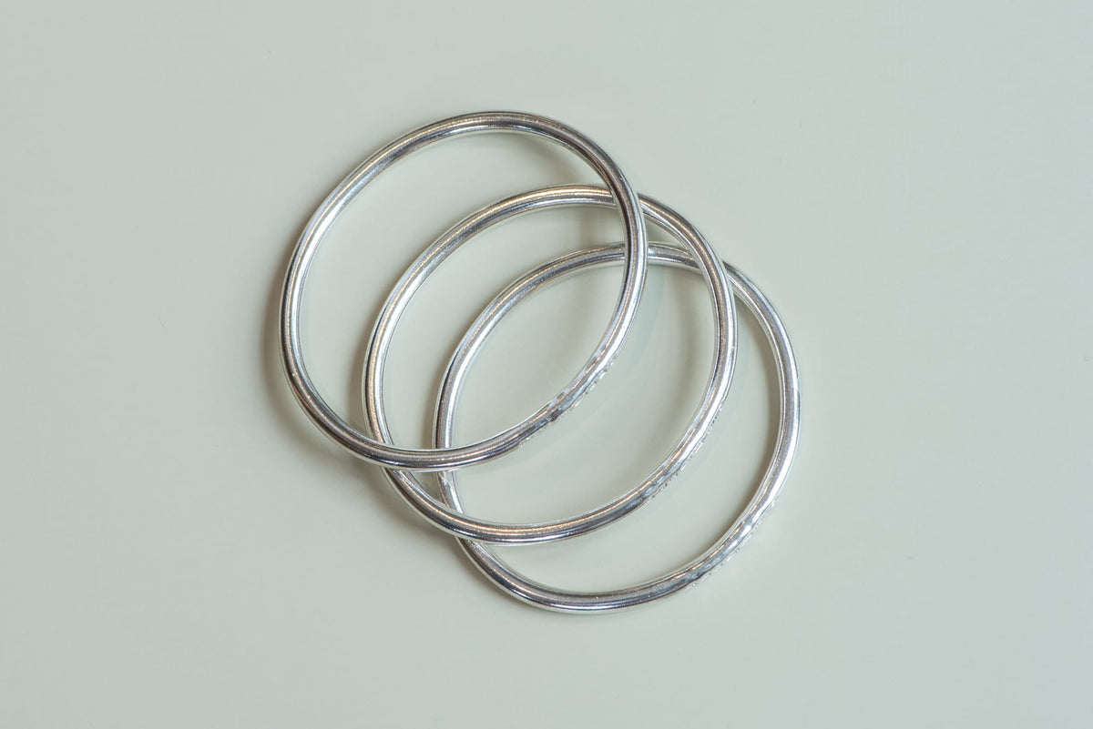Sterling Silver Oval Heavy Bangle
