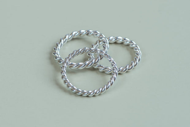 Sterling Silver Rope Ring